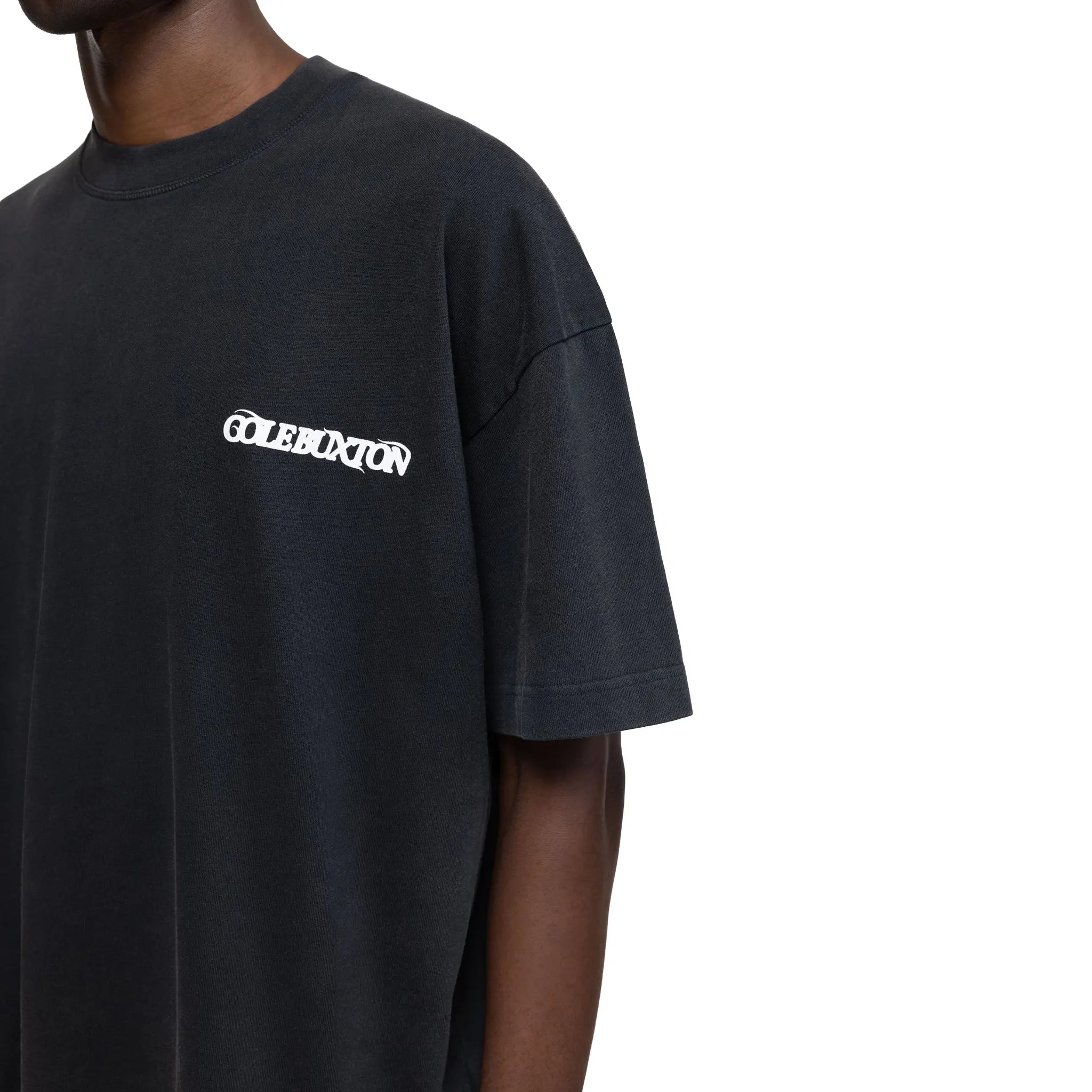 Front Detailed Cole Buxton Balearic Vintage Black T Shirt